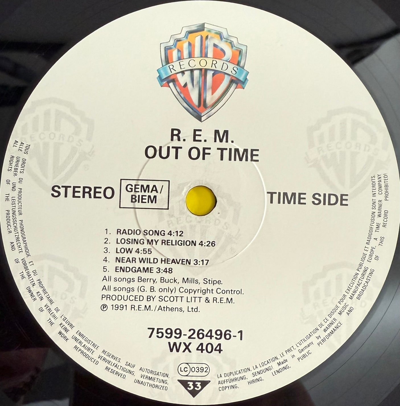 R.E.M - Out Of Time - USED LP VINYL - ORIGINAL 1991 EUROPE PRESS - VG/NM