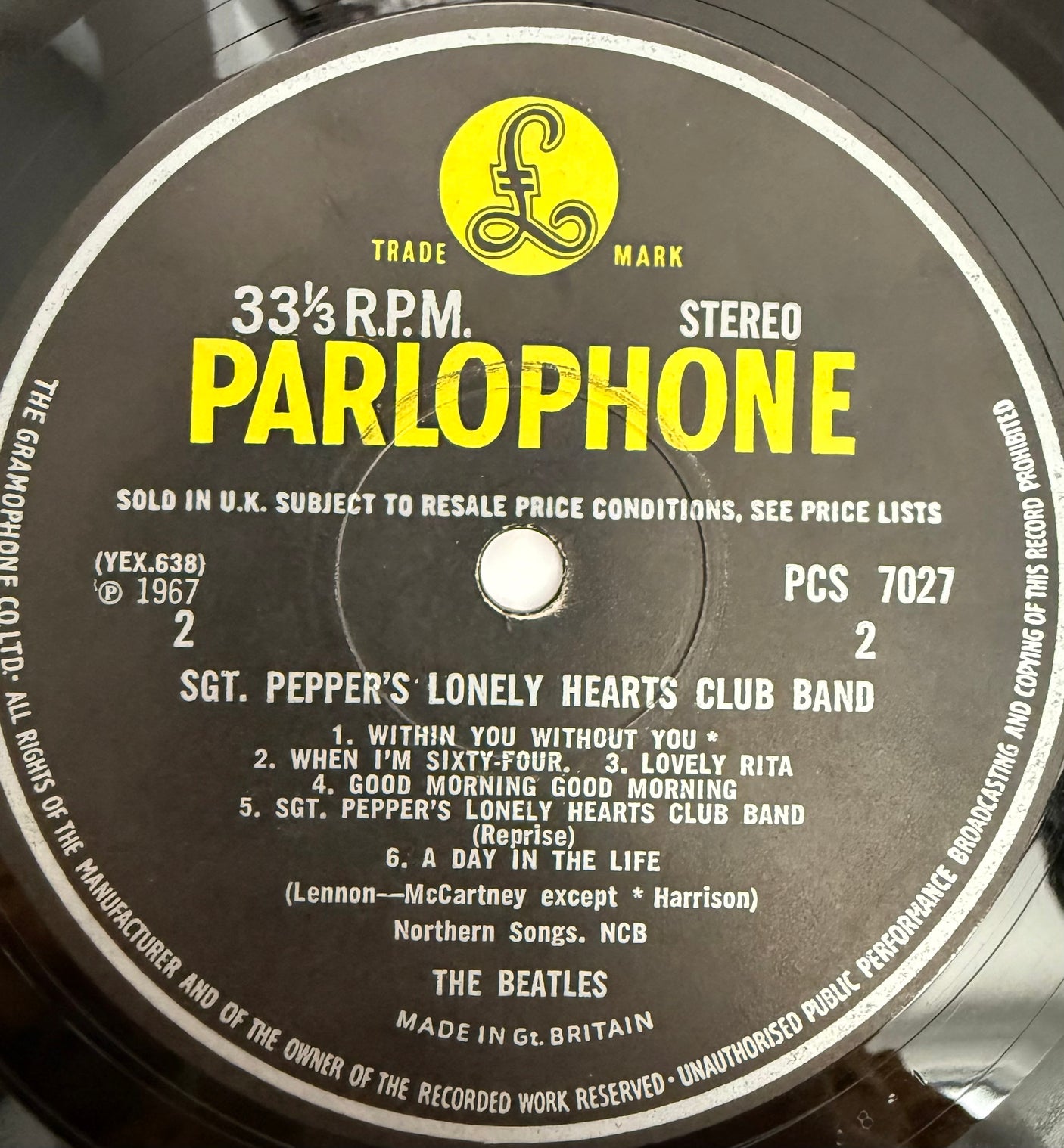 THE BEATLES - Sgt. Pepper's Lonely Hearts Club Band - USED LP VINYL - ORIGINAL 1967 UK PRESS - VG/VG