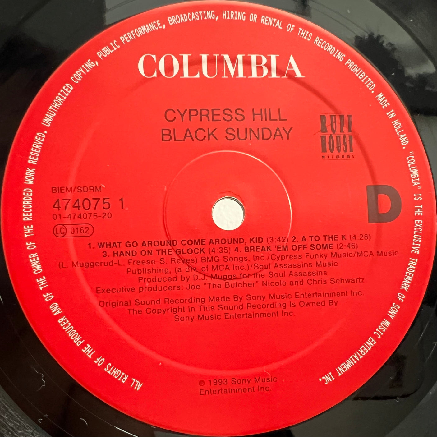 CYPRESS HILL - Black Sunday - USED LP VINYL - VG+/VG+