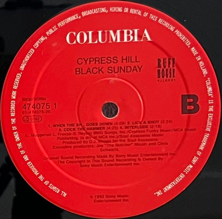 CYPRESS HILL - Black Sunday - USED LP VINYL - VG+/VG+