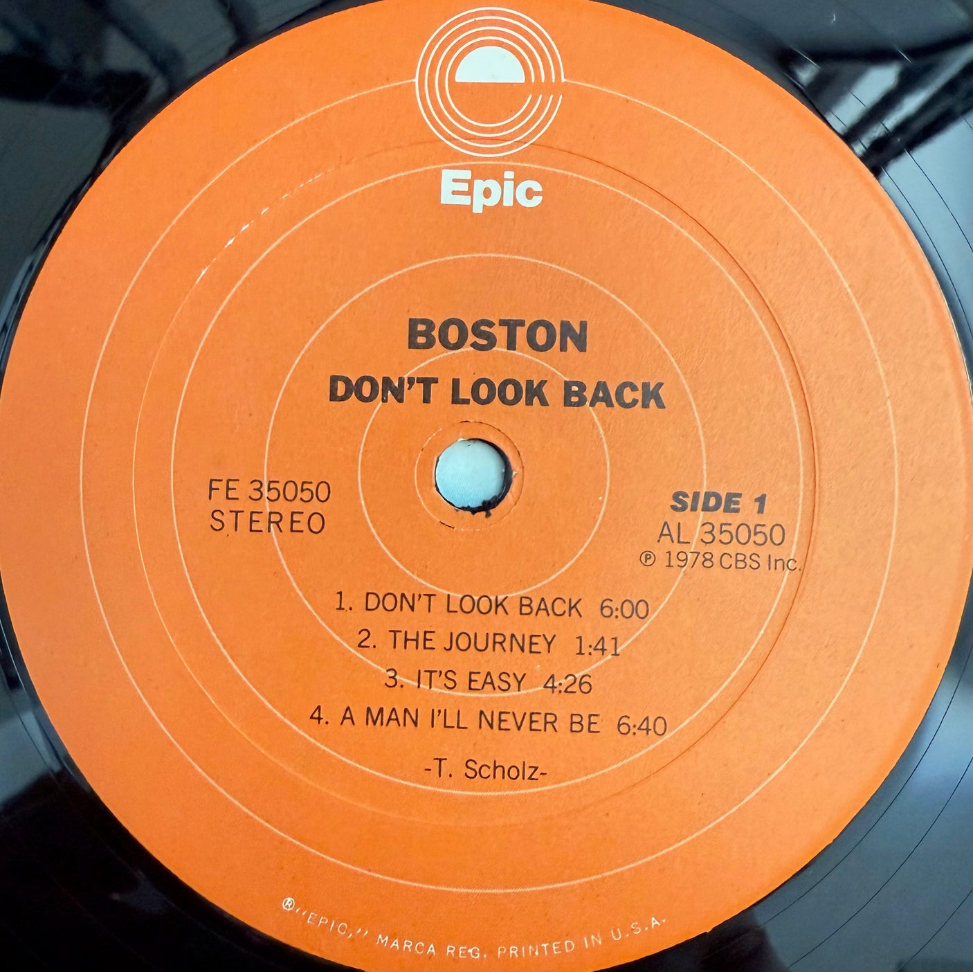 BOSTON - Don't Look Back - USED LP VINYL - ORIGINAL 1978 USA PRESS - VG+/VG+