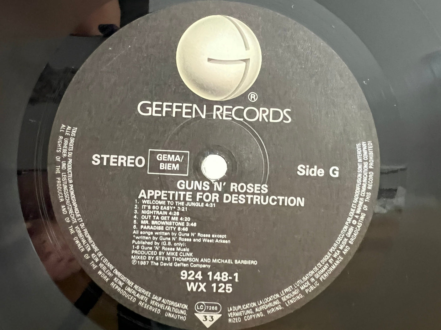 GUNS N ROSES - Appetite For Destruction - USED LP VINYL - VG/VG