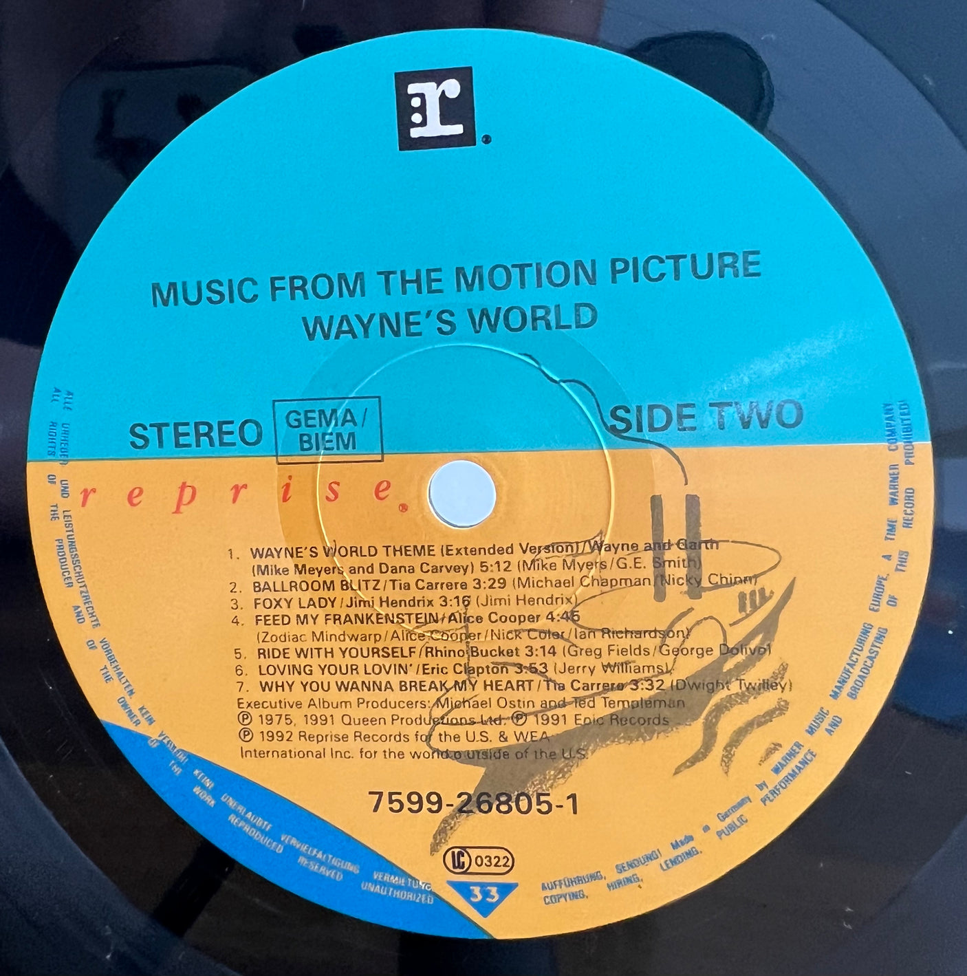 WAYNE'S WORLD - Music From The Motion Picture - USED LP VINYL - VG+/VG+