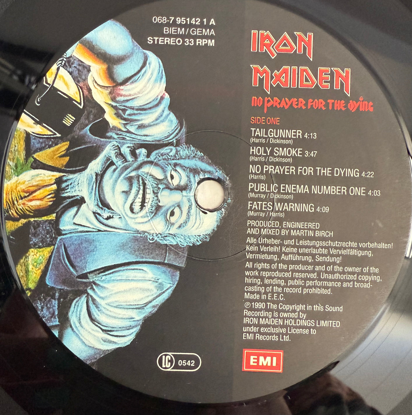 IRON MAIDEN - No Prayer For The Dying - USED LP VINYL - ORIGINAL 1990 EUROPE PRESS - VG/VG