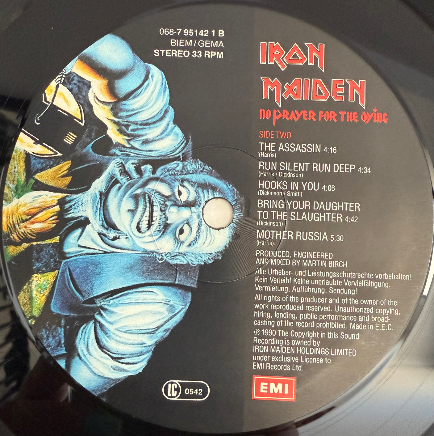 IRON MAIDEN - No Prayer For The Dying - USED LP VINYL - ORIGINAL 1990 EUROPE PRESS - VG/VG