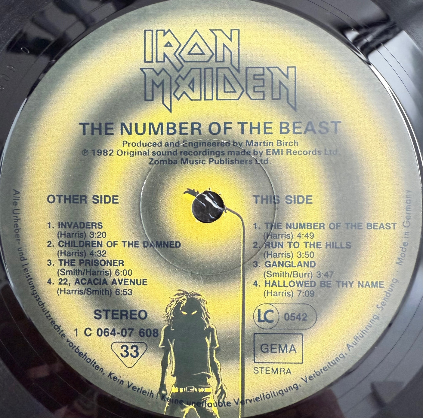IRON MAIDEN - The Number Of The Beast - USED LP VINYL - ORIGINAL 1982 EUROPE PRESS - G+/VG