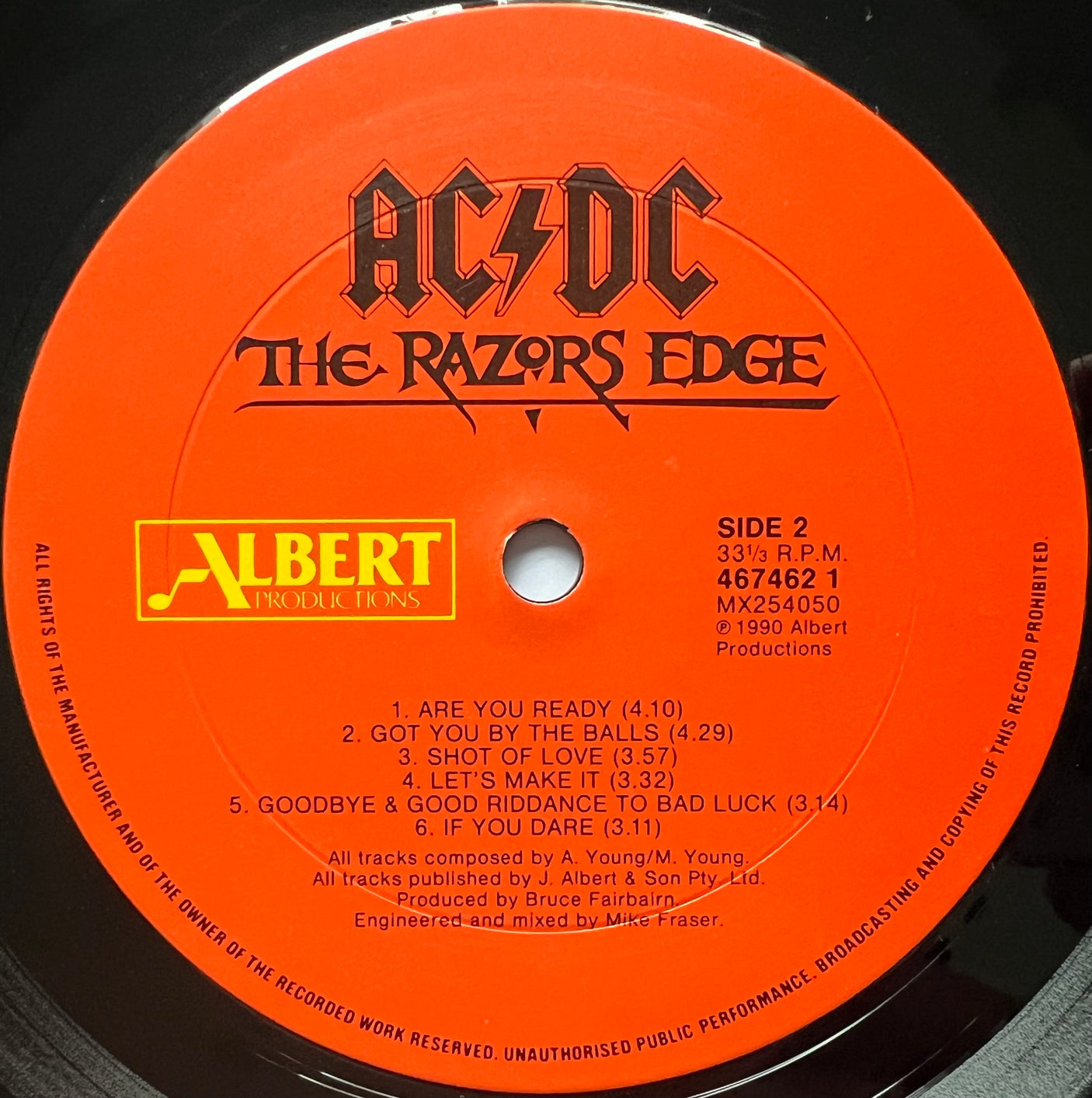 AC/DC - The Razors Edge - USED VINYL LP - AUSTRALIAN PRESS - VG+/VG+