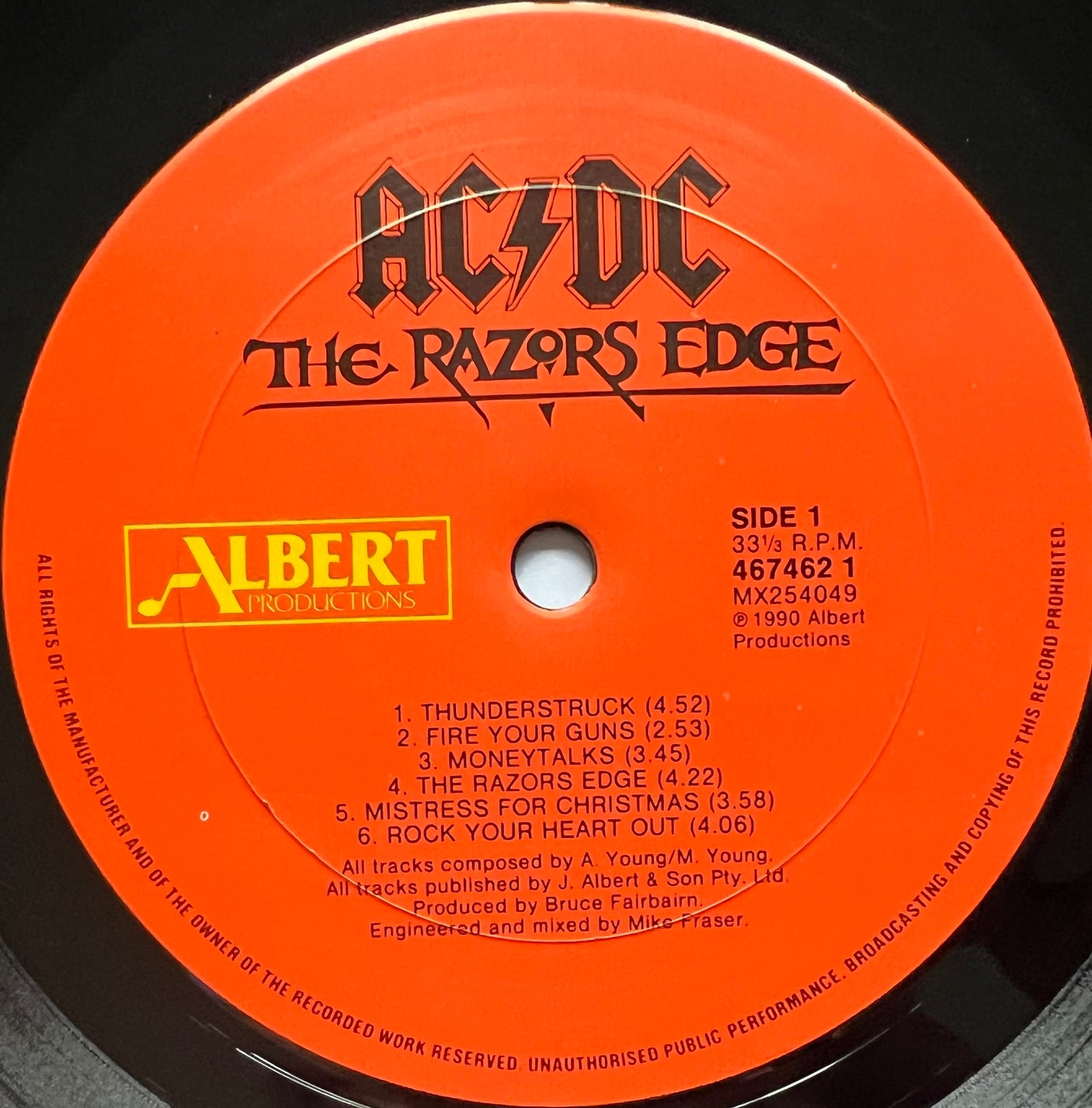 AC/DC - The Razors Edge - USED VINYL LP - AUSTRALIAN PRESS - VG+/VG+