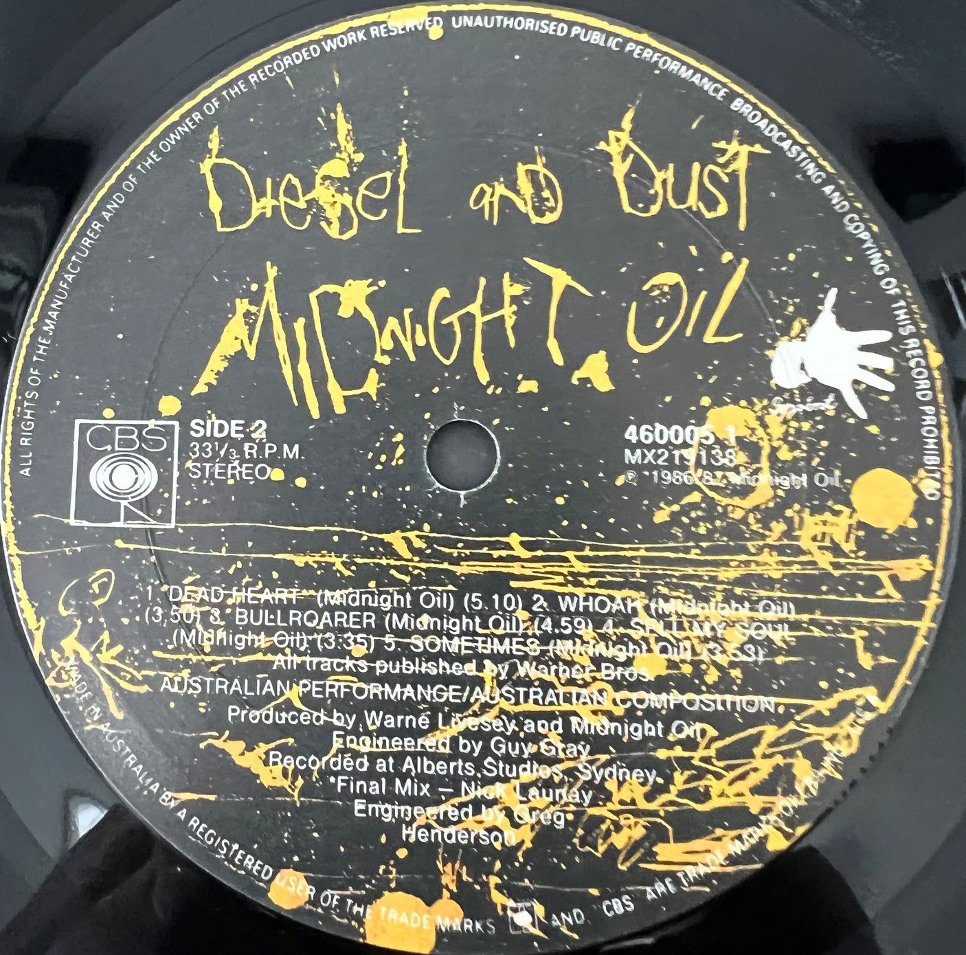 MIDNIGHT OIL - Diesel and Dust - USED LP VINYL - NM/NM