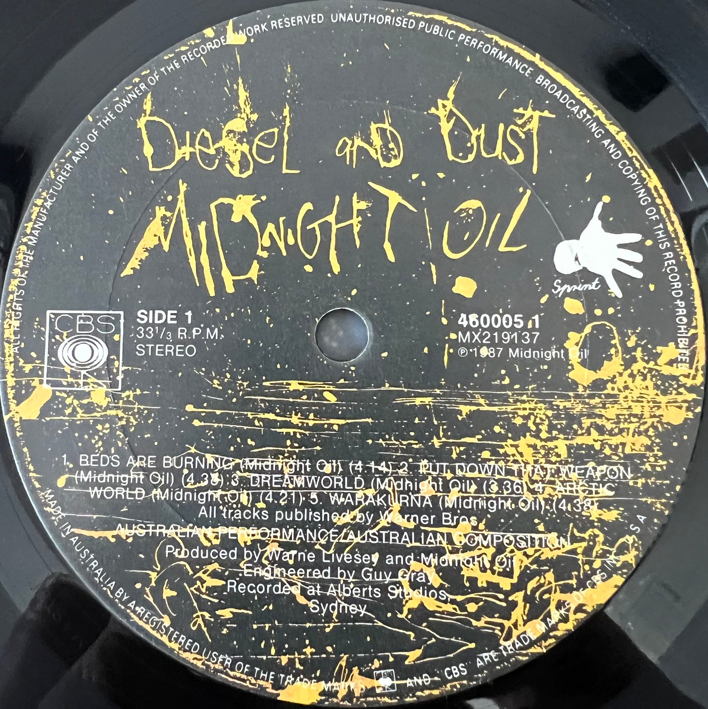 MIDNIGHT OIL - Diesel and Dust - USED LP VINYL - NM/NM