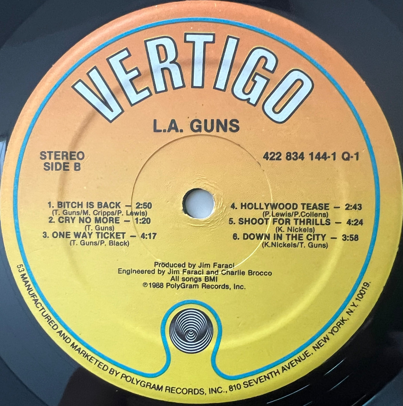 LA GUNS - LA Guns (Self Titled) - USED LP VINYL - VG+/VG+