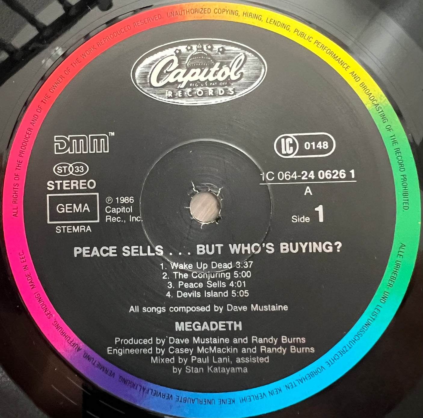 MEGADETH - Peace Sells... But Who's Buying? - USED LP VINYL - VG+/VG+