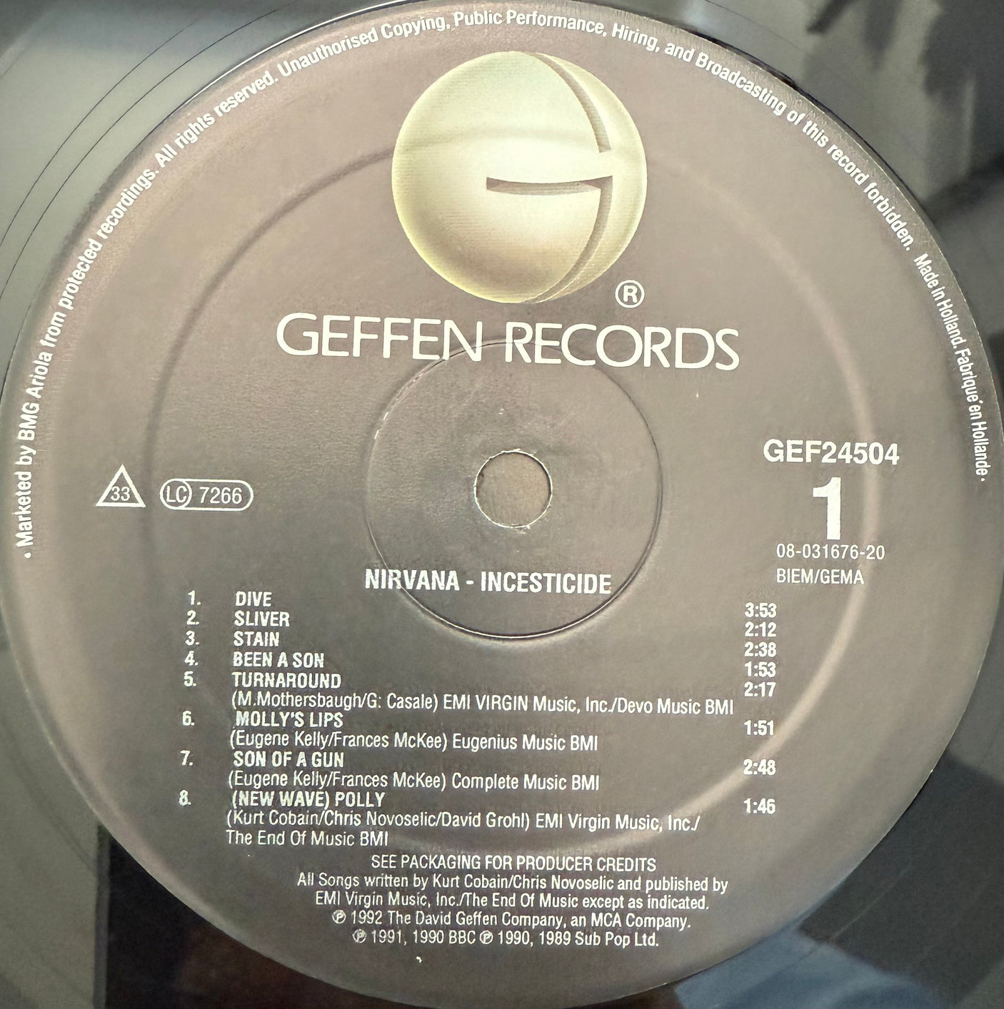 NIRVANA - Incesticide - USED LP VINYL - ORIGINAL 1992 EUROPE PRESS - VG+/VG+