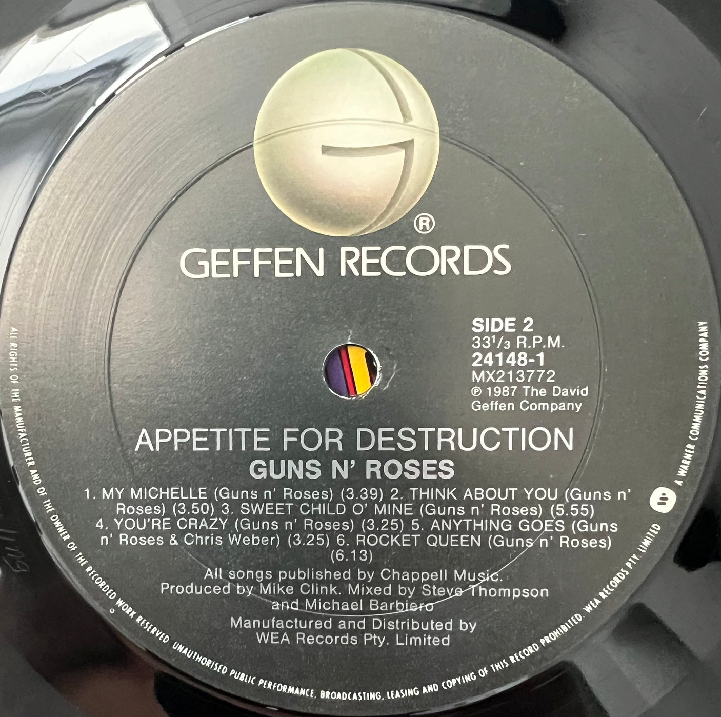 GUNS N ROSES - Appetite For Destruction - USED LP VINYL - VG+/VG+