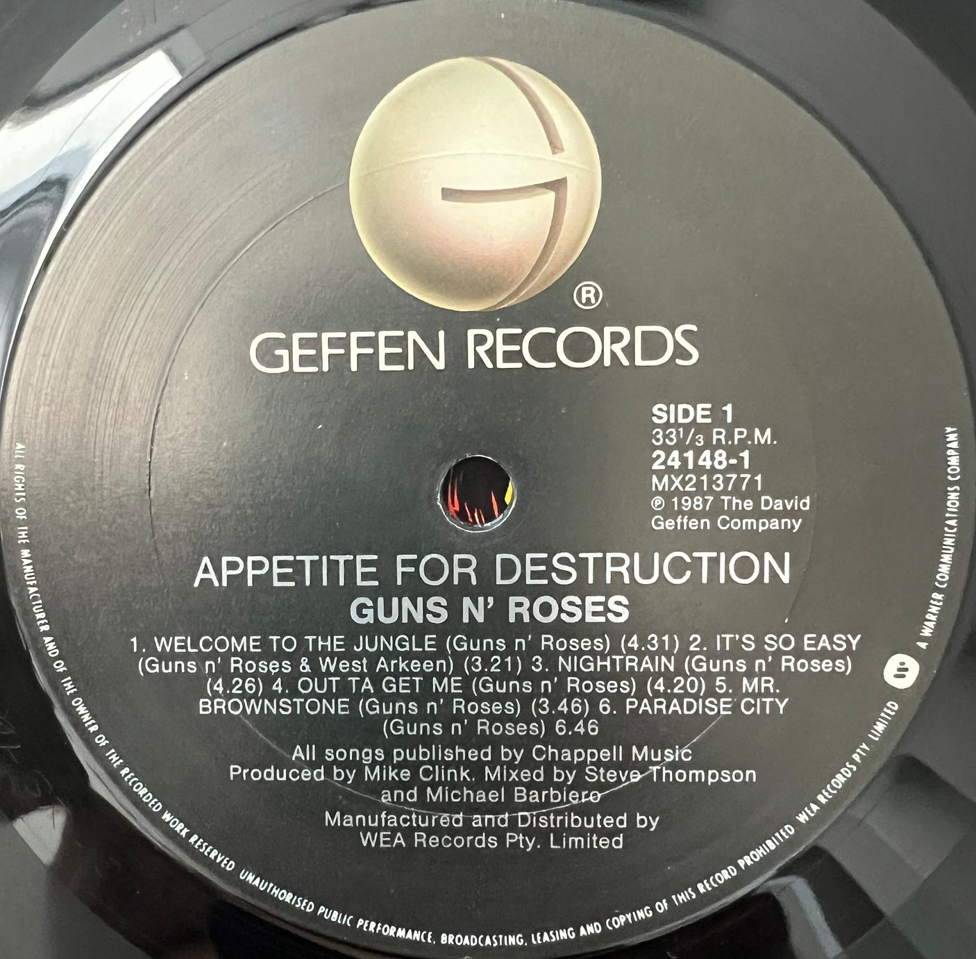 GUNS N ROSES - Appetite For Destruction - USED LP VINYL - VG+/VG+