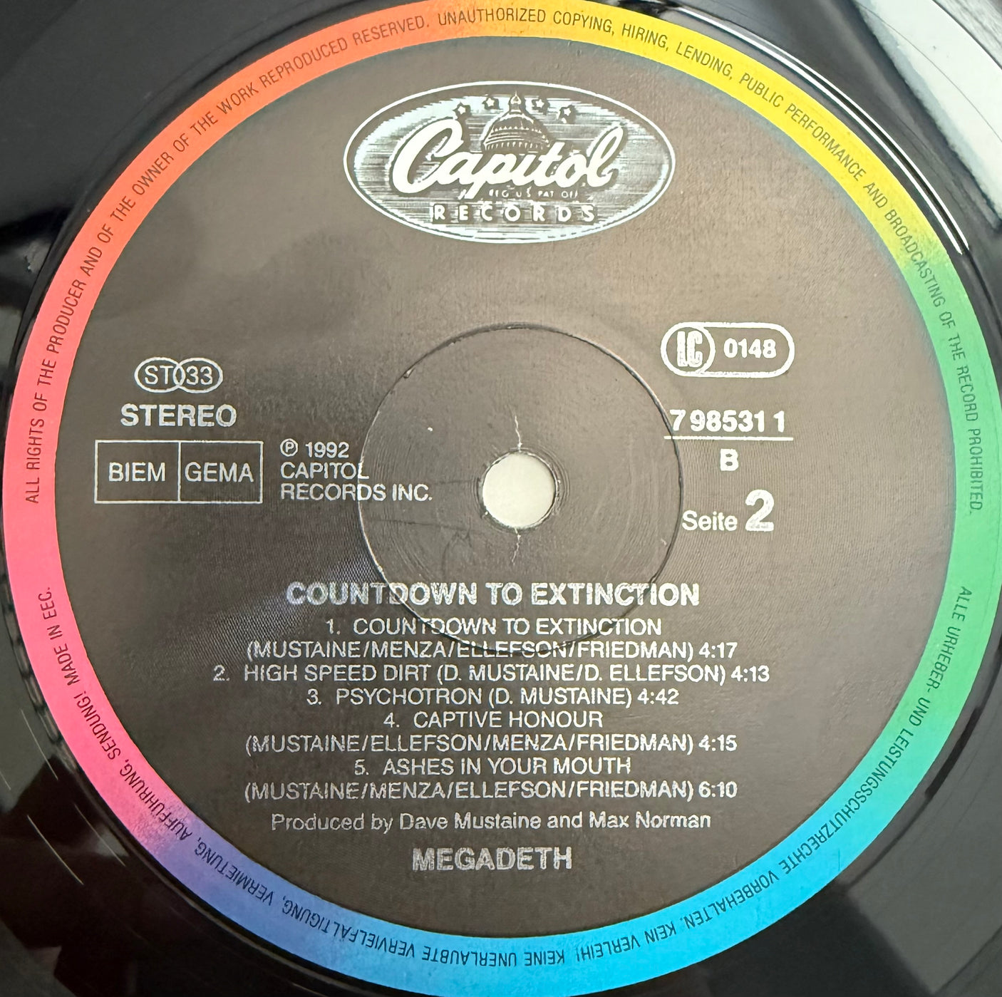 MEGADETH - Countdown To Extinction - USED LP VINYL - ORIGINAL 1992 UK & EUROPE PRESS - VG/VG+