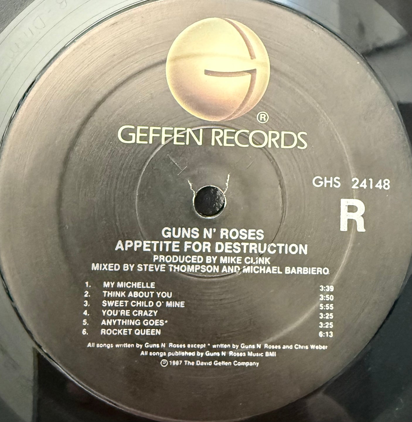 GUNS N ROSES - Appetite For Destruction - USED LP VINYL - ORIGINAL 1987 USA PRESS - VG+/VG+