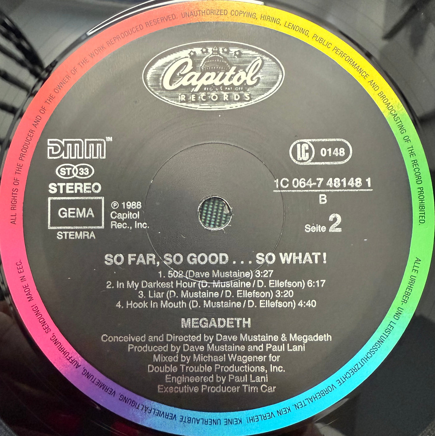 MEGADETH - So Far, So Good… So What! - USED LP VINYL - ORIGINAL 1988 EUROPE PRESS - VG+/VG+