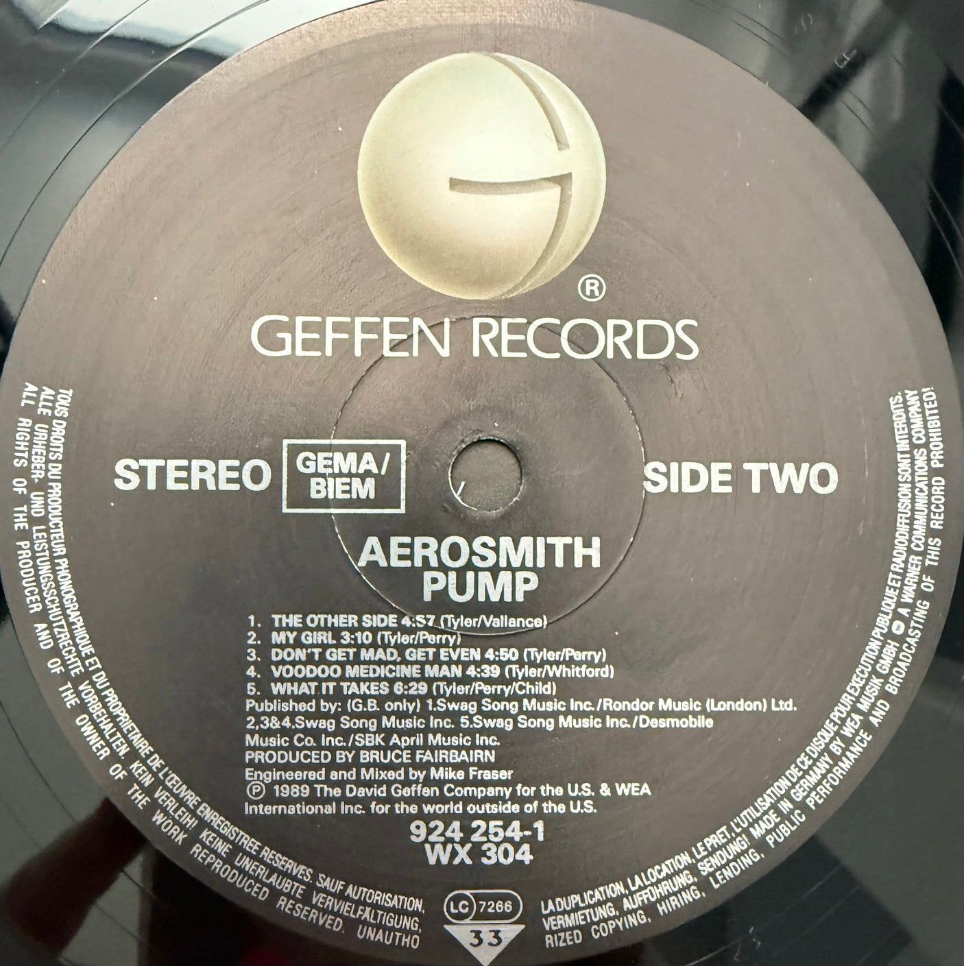 AEROSMITH - Pump - USED LP VINYL - ORIGINAL 1989 UK & EUROPE PRESS - VG+/VG+