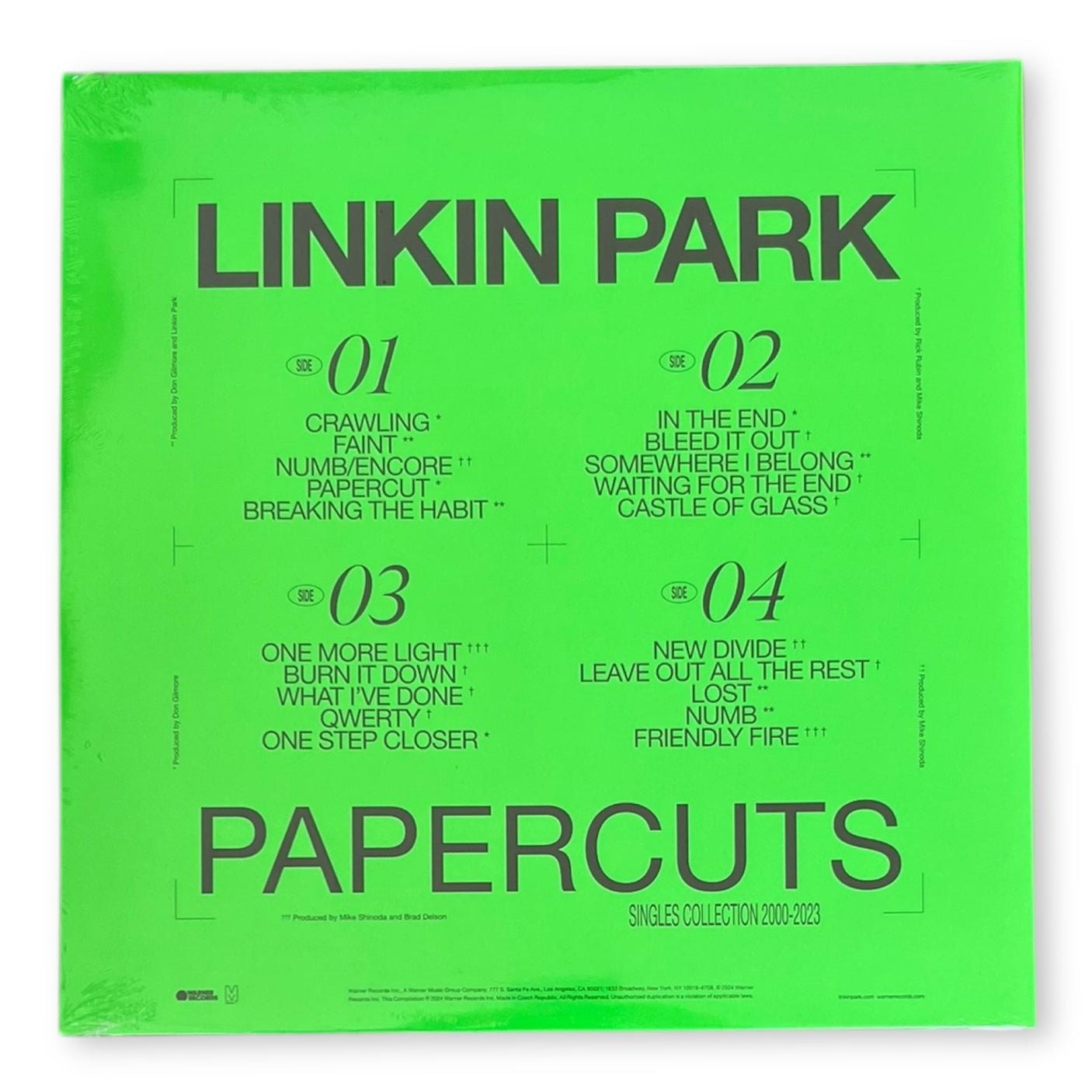 LINKIN PARK - Papercuts - LP VINYL - LIMITED EDITION CLEAR WITH BLACK & RED SPLATTER VINYL - BRAND NEW