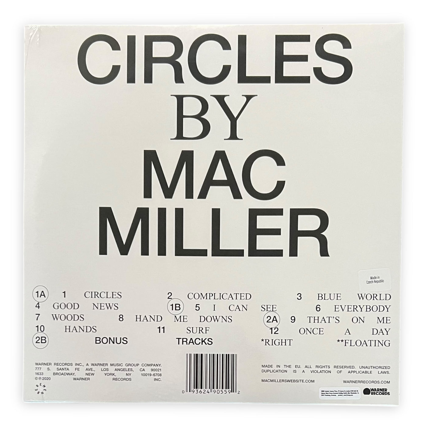 MAC MILLER - Circles - LP VINYL - LIMITED EDITION CLEAR VINYL - BRAND NEW