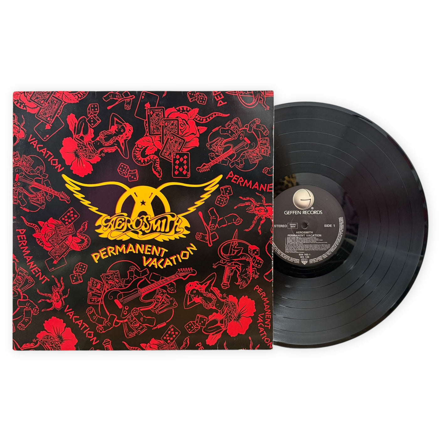 AEROSMITH - Permanent Vacation - USED LP VINYL - ORIGINAL 1987 EUROPE PRESS - VG+/VG+