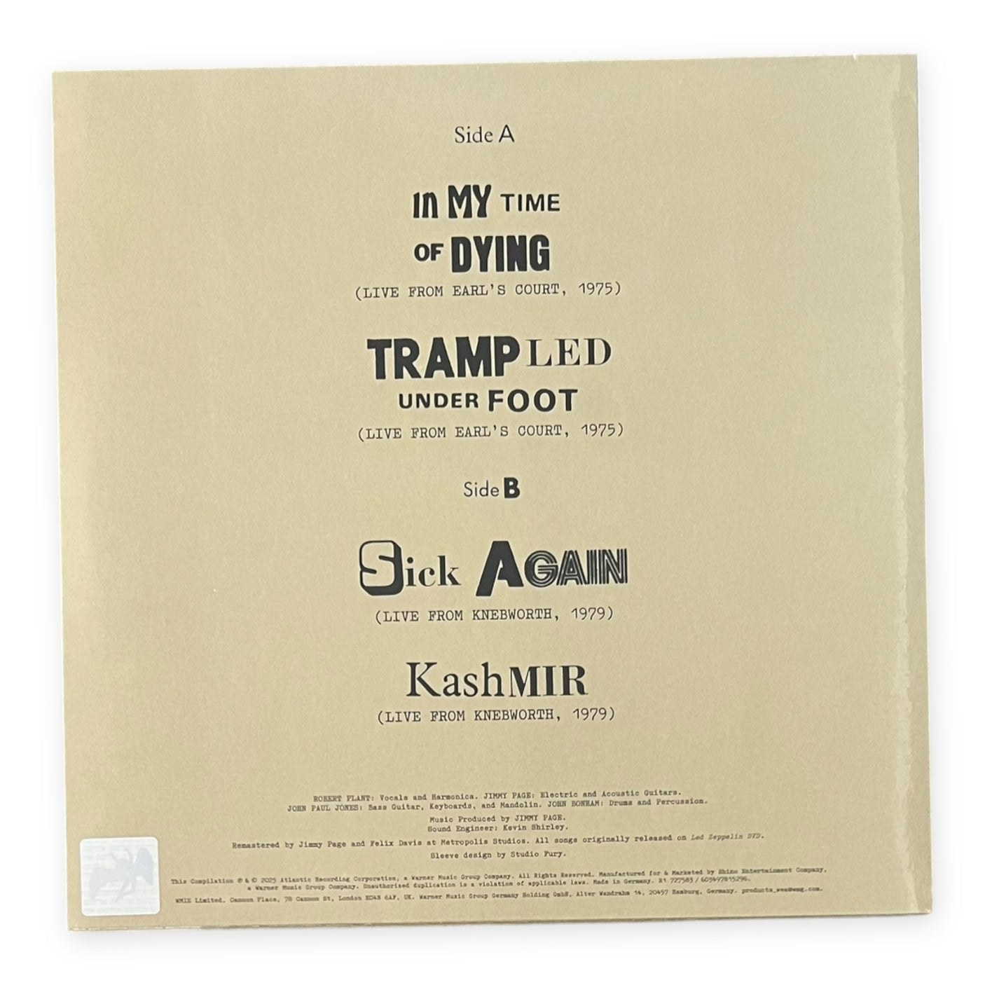 LED ZEPPELIN - Live EP - LP VINYL - BRAND NEW