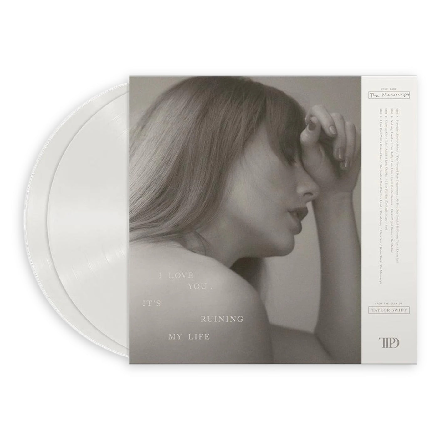 TAYLOR SWIFT - The Tortured Poets Department (The Manuscript) - LP VINYL - GHOSTED WHITE VINYL - BRAND NEW
