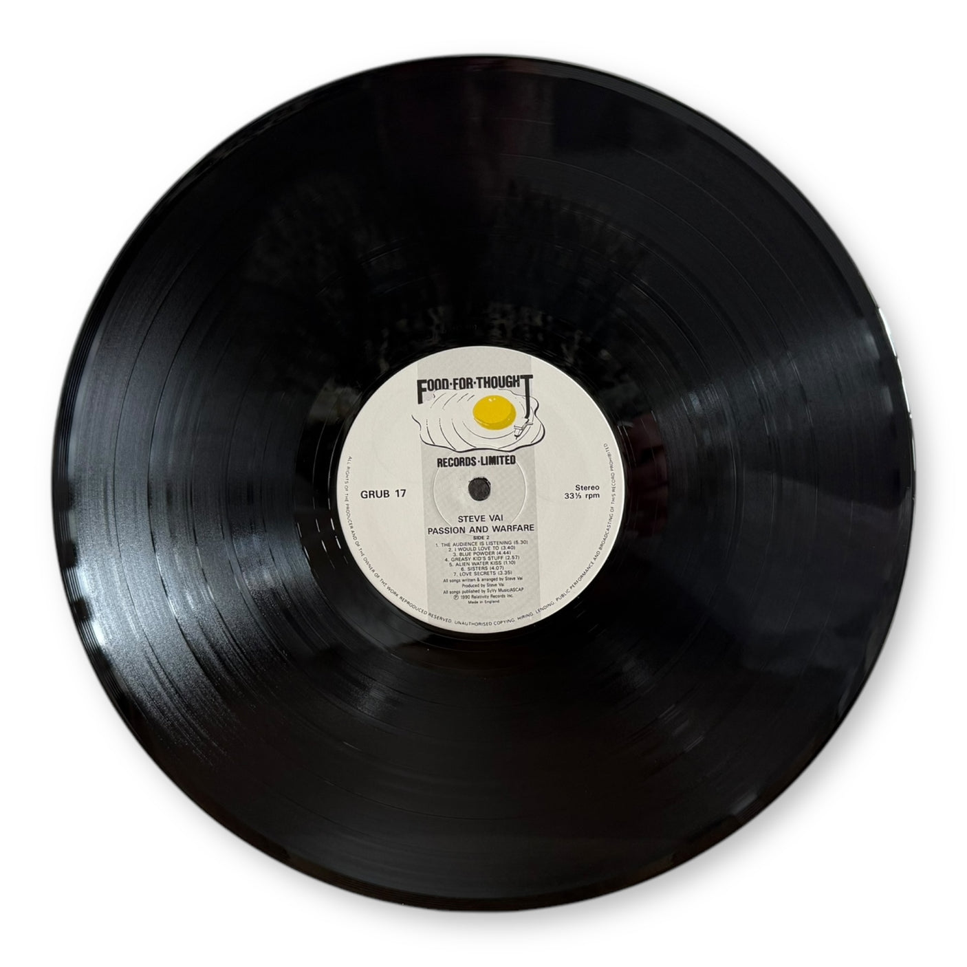 STEVE VAI - Passion And Warfare - USED LP VINYL - ORIGINAL 1990 UK PRESS - VG+/NM