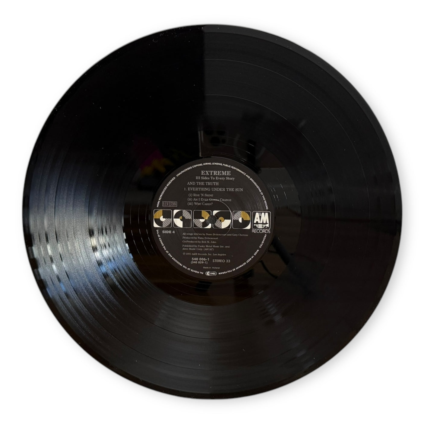 EXTREME - III Sides To Every Story - USED LP VINYL - ORIGINAL 1992 EUROPE PRESS - VG+/VG+