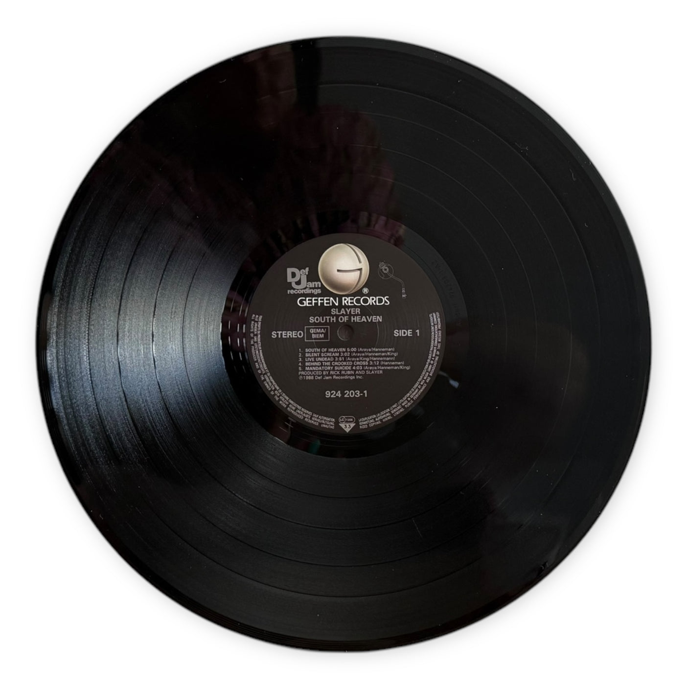 SLAYER - South Of Heaven - USED LP VINYL - ORIGINAL 1988 EUROPE PRESS - VG+/VG+