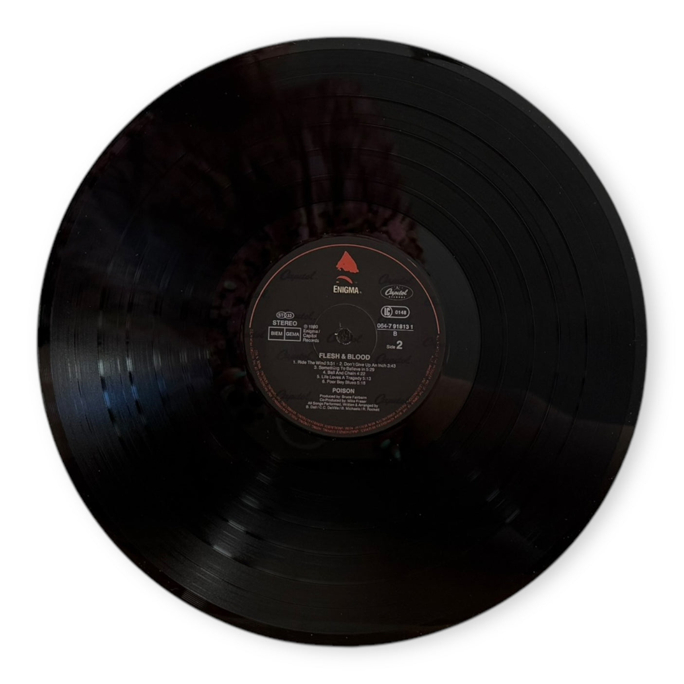 POISON - Flesh & Blood - USED LP VINYL - ORIGINAL 1990 EUROPE PRESS - VG+/VG+