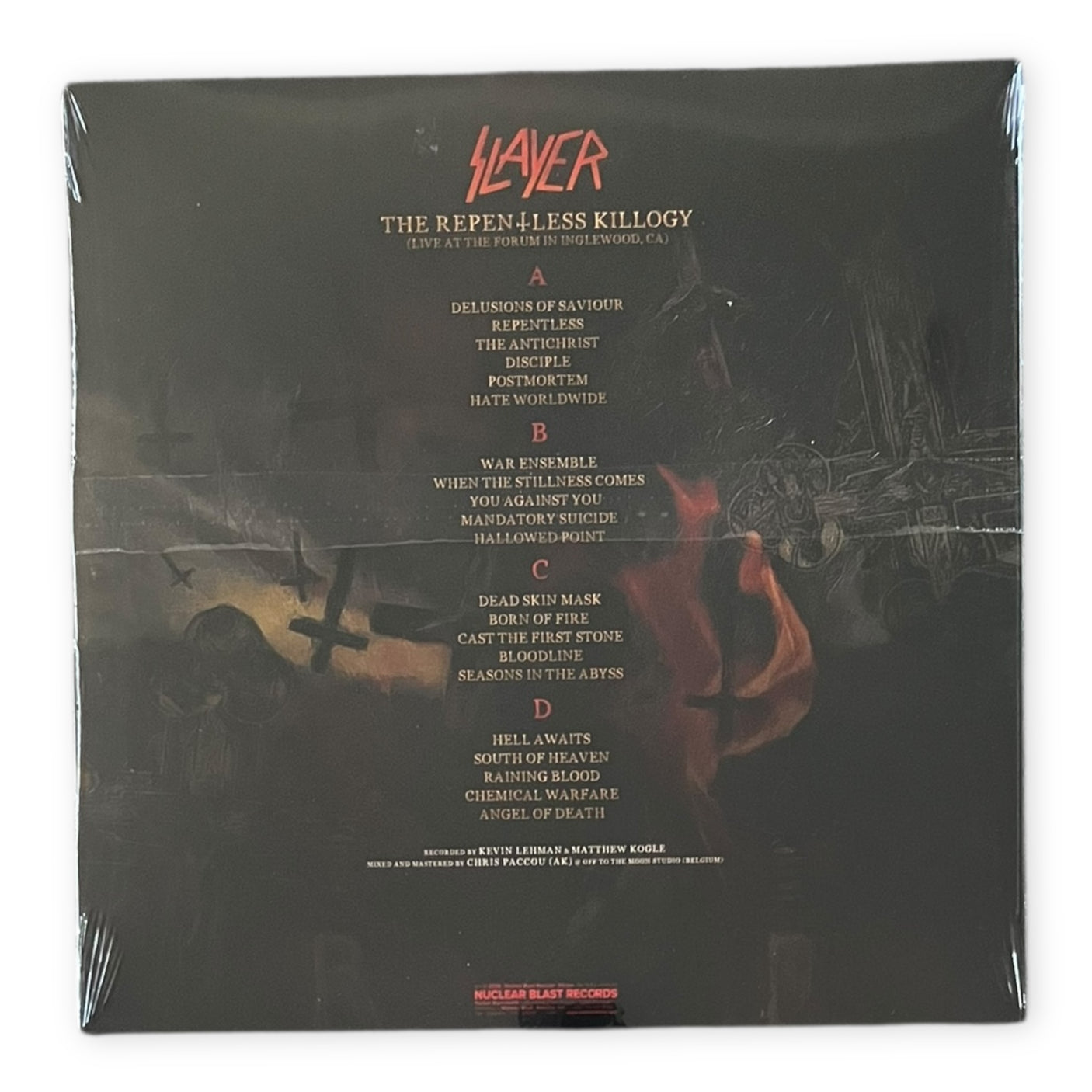 SLAYER - Repentless Killogy - LP VINYL - TRANSPARENT ORANGE VINYL - BRAND NEW