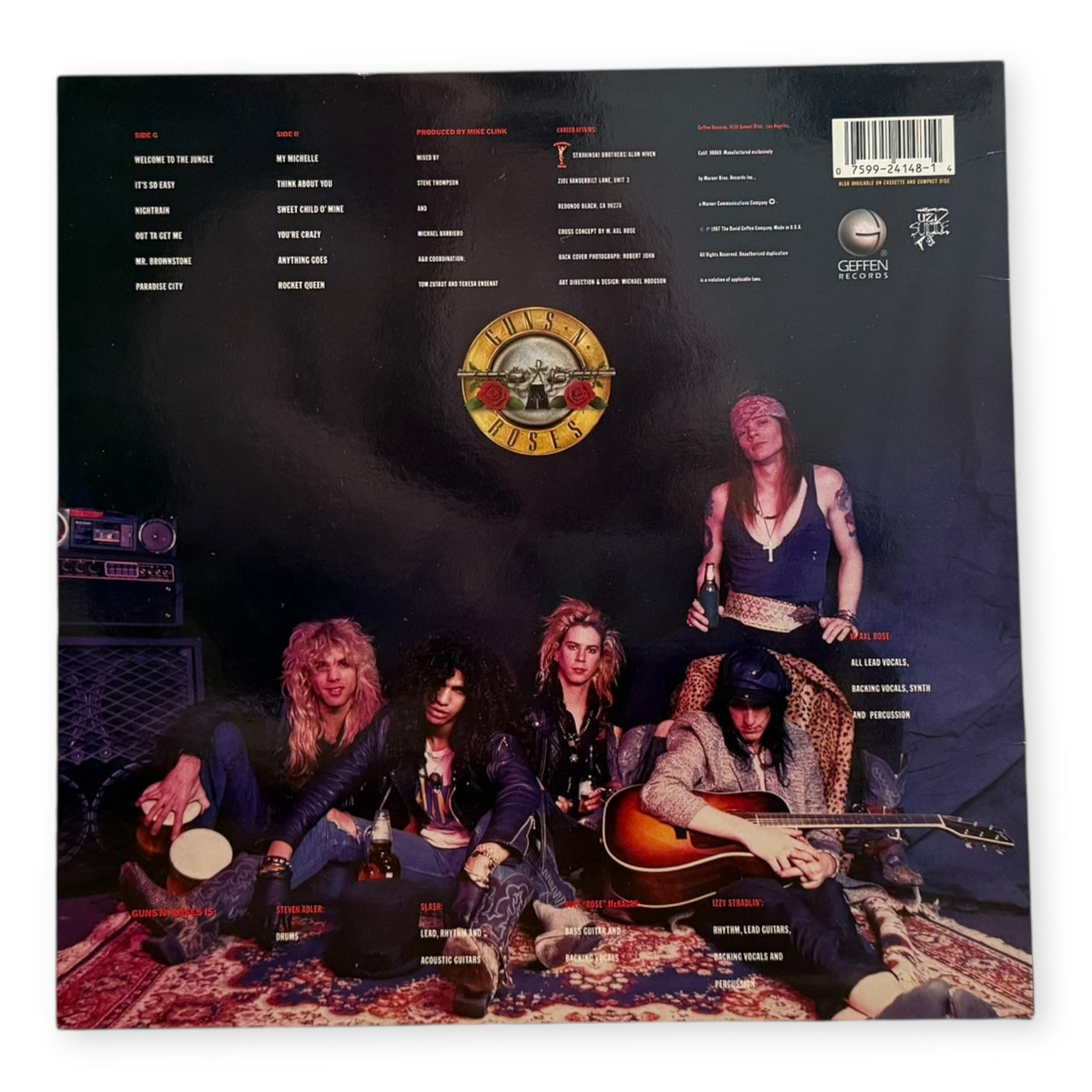 GUNS N ROSES - Appetite For Destruction - USED LP VINYL - ORIGINAL 1987 USA PRESS - VG+/VG+