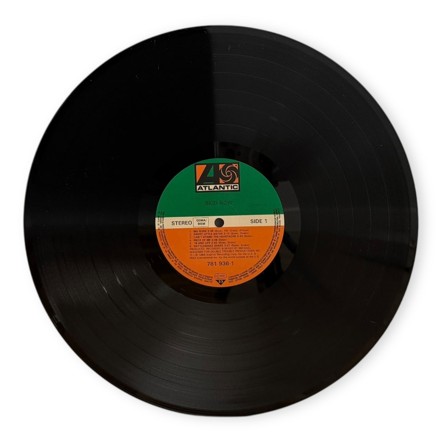 SKID ROW - Skid Row (Self Titled) - USED LP VINYL - ORIGINAL 1989 EUROPE PRESS - VG+/VG+