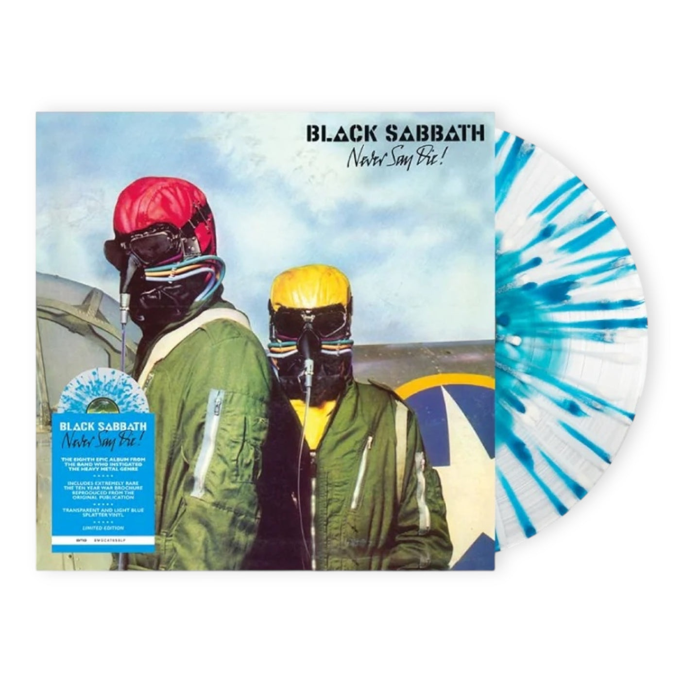 BLACK SABBATH - Never Say Die! - LP VINYL - LIMITED EDITION - TRANSPARENT & LIGHT BLUE SPLATTER VINYL - BRAND NEW