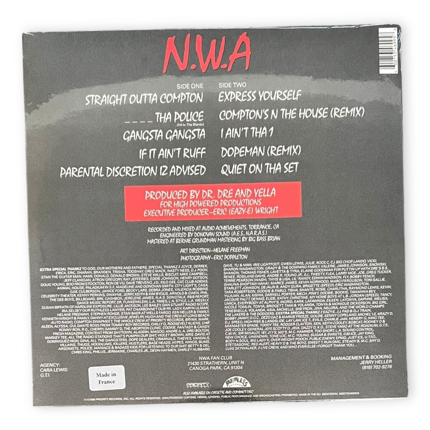 N.W.A - Straight Out Of Compton - REISSUE - LP VINYL - BRAND NEW