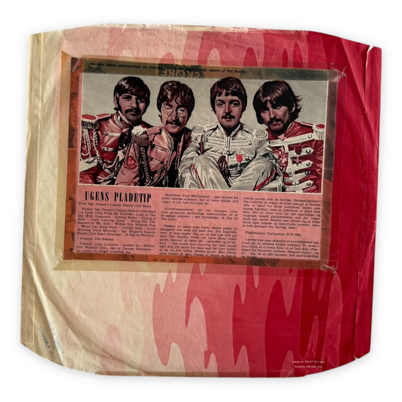 THE BEATLES - Sgt. Pepper's Lonely Hearts Club Band - USED LP VINYL - ORIGINAL 1967 UK PRESS - VG/VG