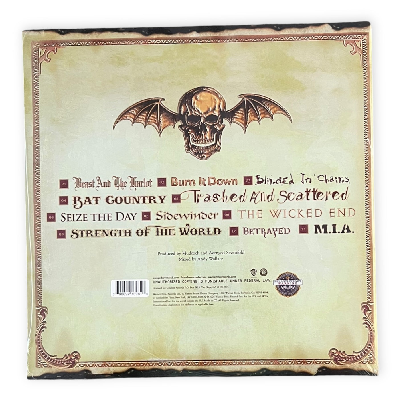 AVENGED SEVENFOLD - City Of Evil - 20th ANNIVERSARY ORANGE & RED SWIRL VINYL - LP VINYL - BRAND NEW