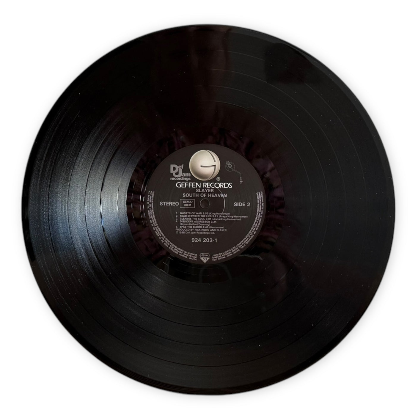 SLAYER - South Of Heaven - USED LP VINYL - ORIGINAL 1988 EUROPE PRESS - VG+/VG+