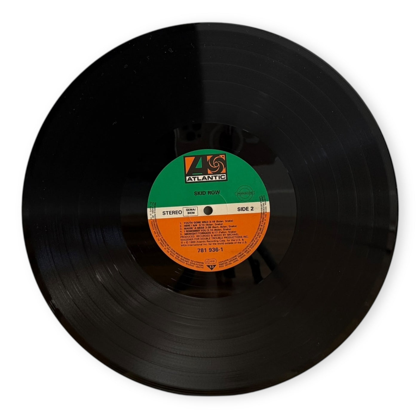 SKID ROW - Skid Row (Self Titled) - USED LP VINYL - ORIGINAL 1989 EUROPE PRESS - VG+/VG+