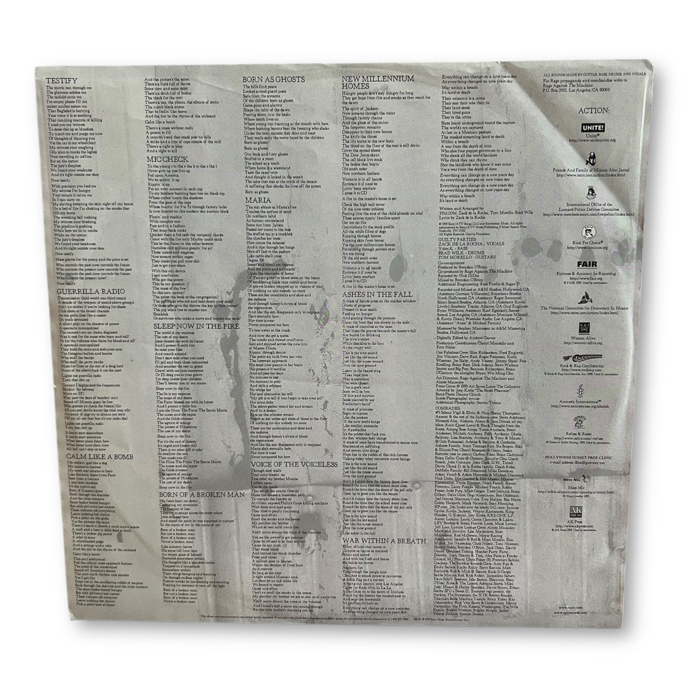 RAGE AGAINST THE MACHINE - The Battle Of Los Angeles - USED LP VINYL - VG+/VG+