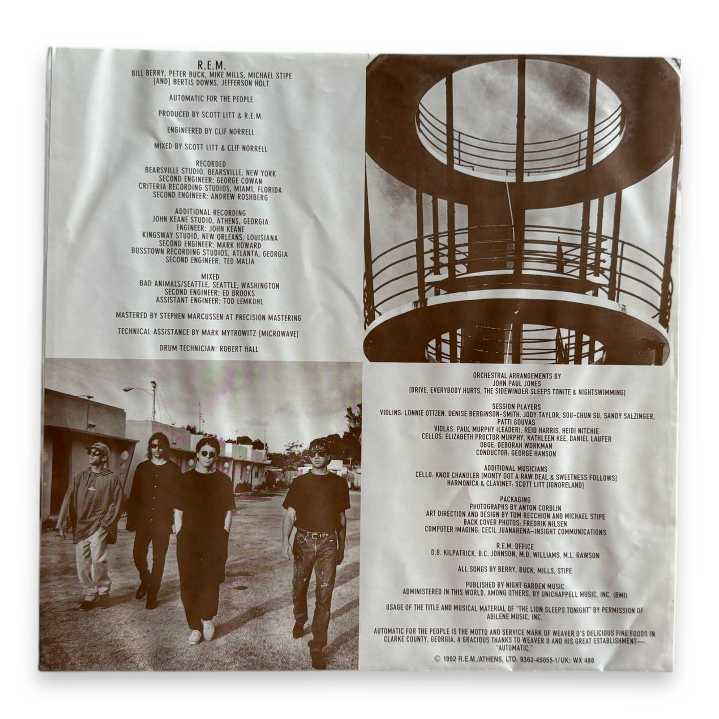 R.E.M - Automatic For The People - USED LP VINYL - ORIGINAL 1992 UK & EUROPE PRESS - VG+/VG+