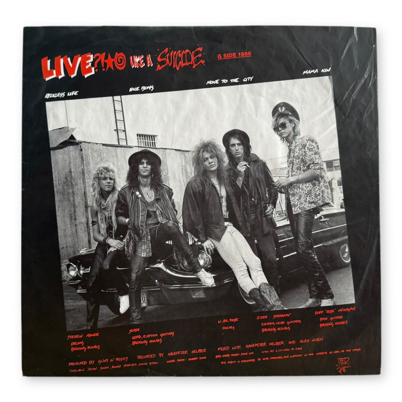 GUNS N ROSES - GN'R Lies - USED LP VINYL - ORIGINAL 1988 EUROPE PRESS - VG+/NM