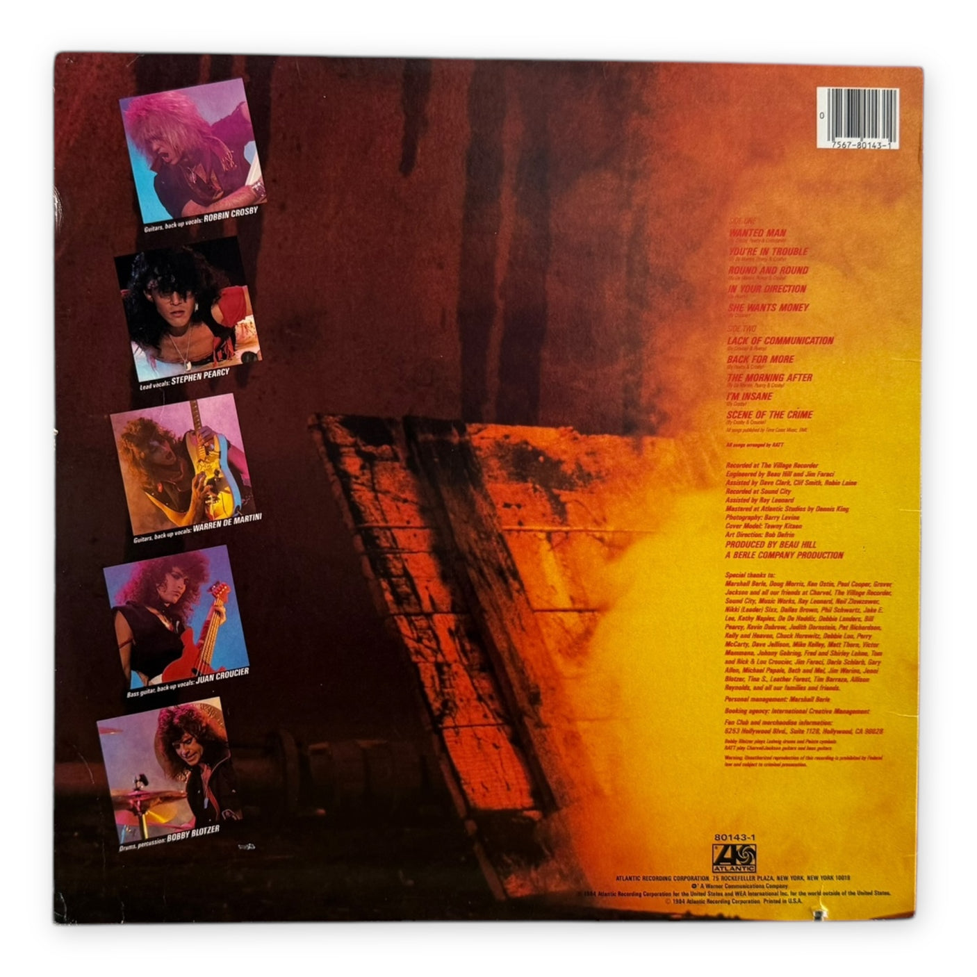 RATT - Out Of The Cellar - USED LP VINYL - ORIGINAL 1984 USA PRESS - VG+/VG+