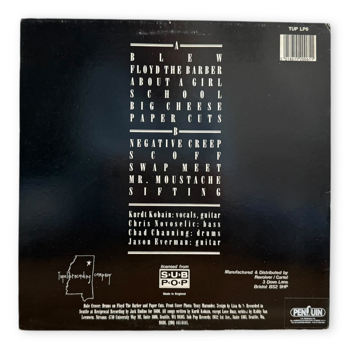 NIRVANA - Bleach - USED LP VINYL - ORIGINAL 1989 UK PRESS - VG+/VG+