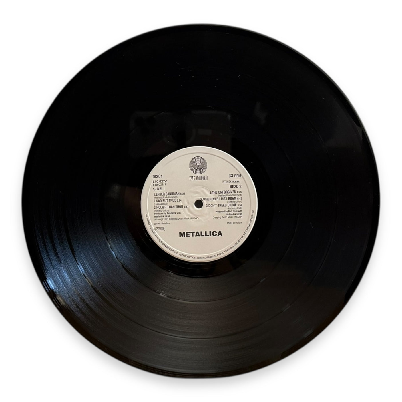 METALLICA - Metallica (Black Album) - USED LP VINYL - ORIGINAL 1991 EUROPE FIRST PRESS - VG/VG+