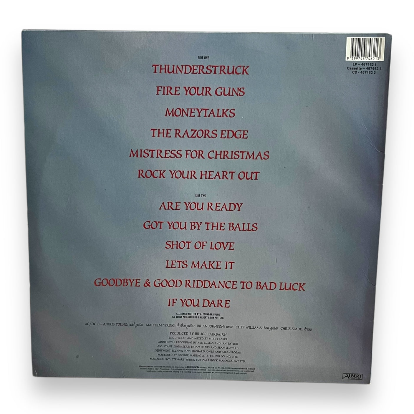 AC/DC - The Razors Edge - USED VINYL LP - AUSTRALIAN PRESS - VG+/VG+