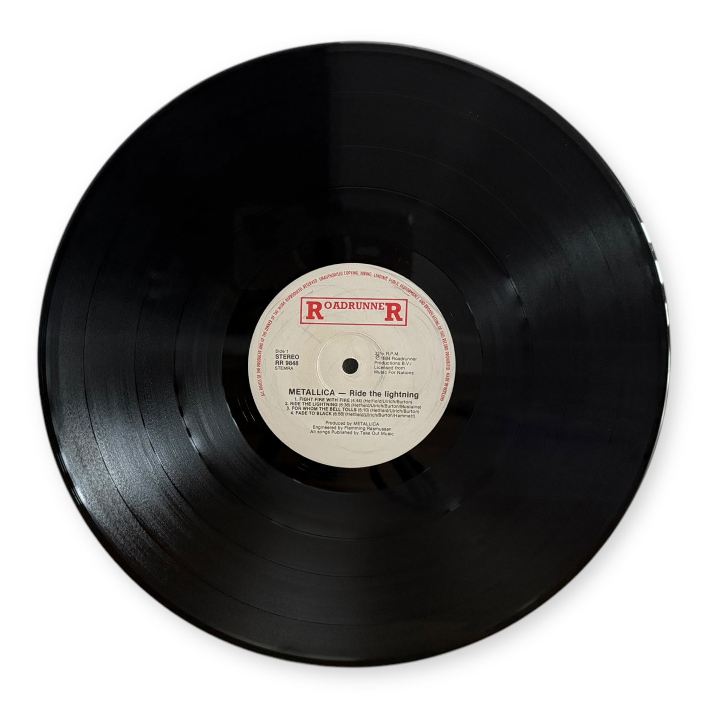 METALLICA - Ride The Lightning - USED LP VINYL - 1984 EUROPE FIRST YEAR PRESS - VG/VG+