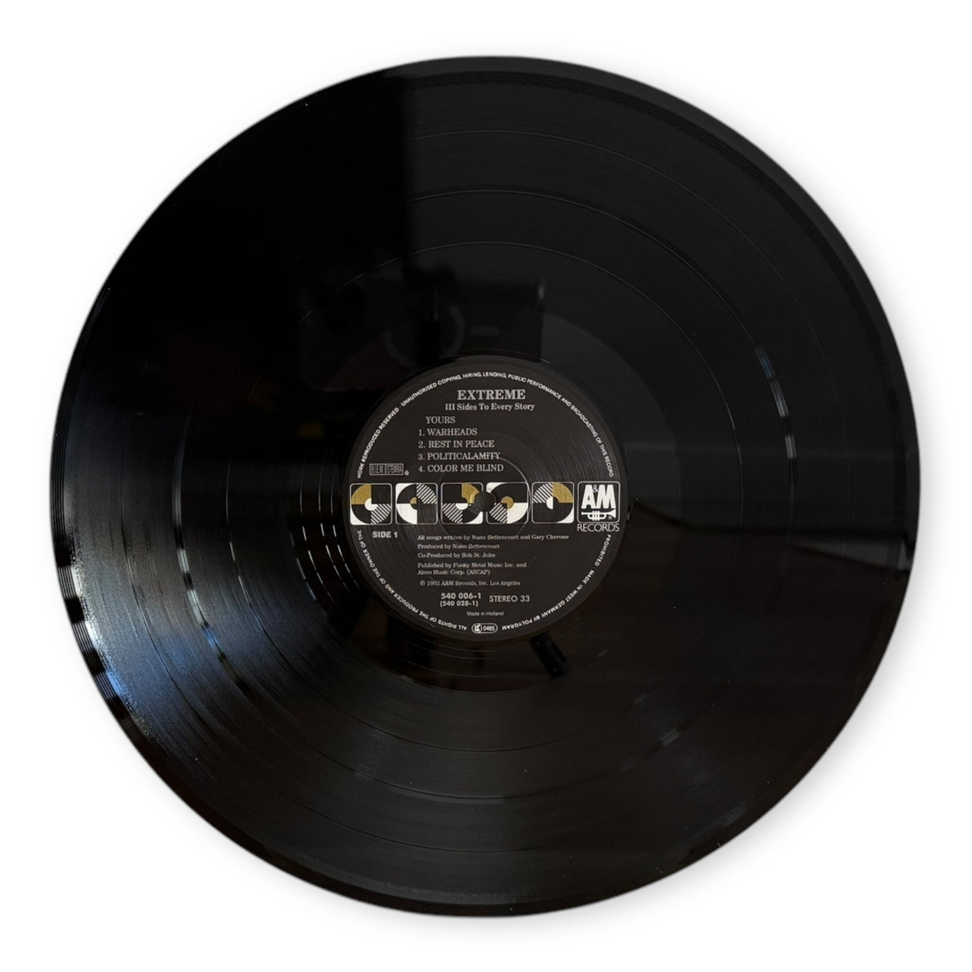 EXTREME - III Sides To Every Story - USED LP VINYL - ORIGINAL 1992 EUROPE PRESS - VG+/VG+